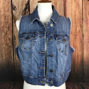 Torrid Frayed Edge Denim Jean Vest 0, L/XL